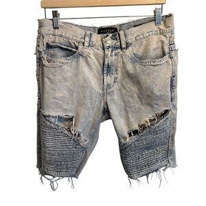 Pacsun stacked skinny 28 x 30 distressed denim shorts acid wash destroyed